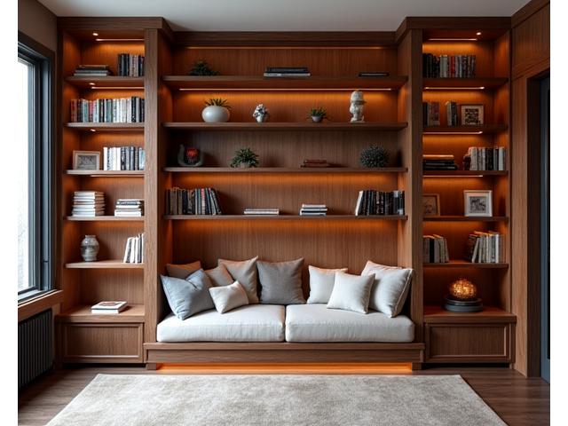Ingebouwde bibliotheek wandkast