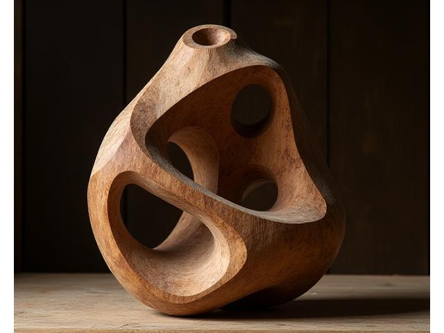 Abstracte houtsnijwerk sculptuur